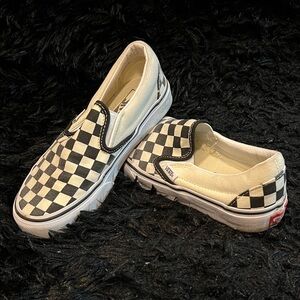 Children’s Vans Black and White Checkerboard Slip-Ons